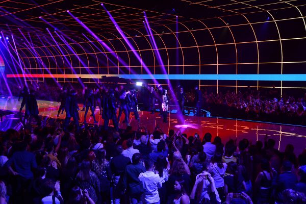 SEVILLE, SPAIN - NOVEMBER 03: Becky G performs on stage during the MTV EMAs 2019 at FIBES Conference and Exhibition Centre on November 03, 2019 in Seville, Spain. (Photo by Dave J Hogan/Getty Images for MTV)