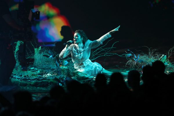 SEVILLE, SPAIN - NOVEMBER 03: Halsey performs on stage during the MTV EMAs 2019 at FIBES Conference and Exhibition Centre on November 03, 2019 in Seville, Spain. (Photo by Tim P. Whitby/Getty Images for MTV)