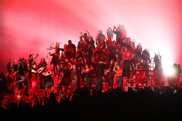 SEVILLE, SPAIN - NOVEMBER 03: Rosalia performs on stage during the MTV EMAs 2019 at FIBES Conference and Exhibition Centre on November 03, 2019 in Seville, Spain. (Photo by Tim P. Whitby/Getty Images for MTV)